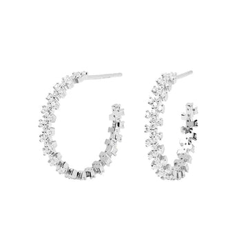 Καρφωτά σκουλαρίκια Pdpaola AR02-579-U Essentials Crown Silver ασημί με ζιργκόν.